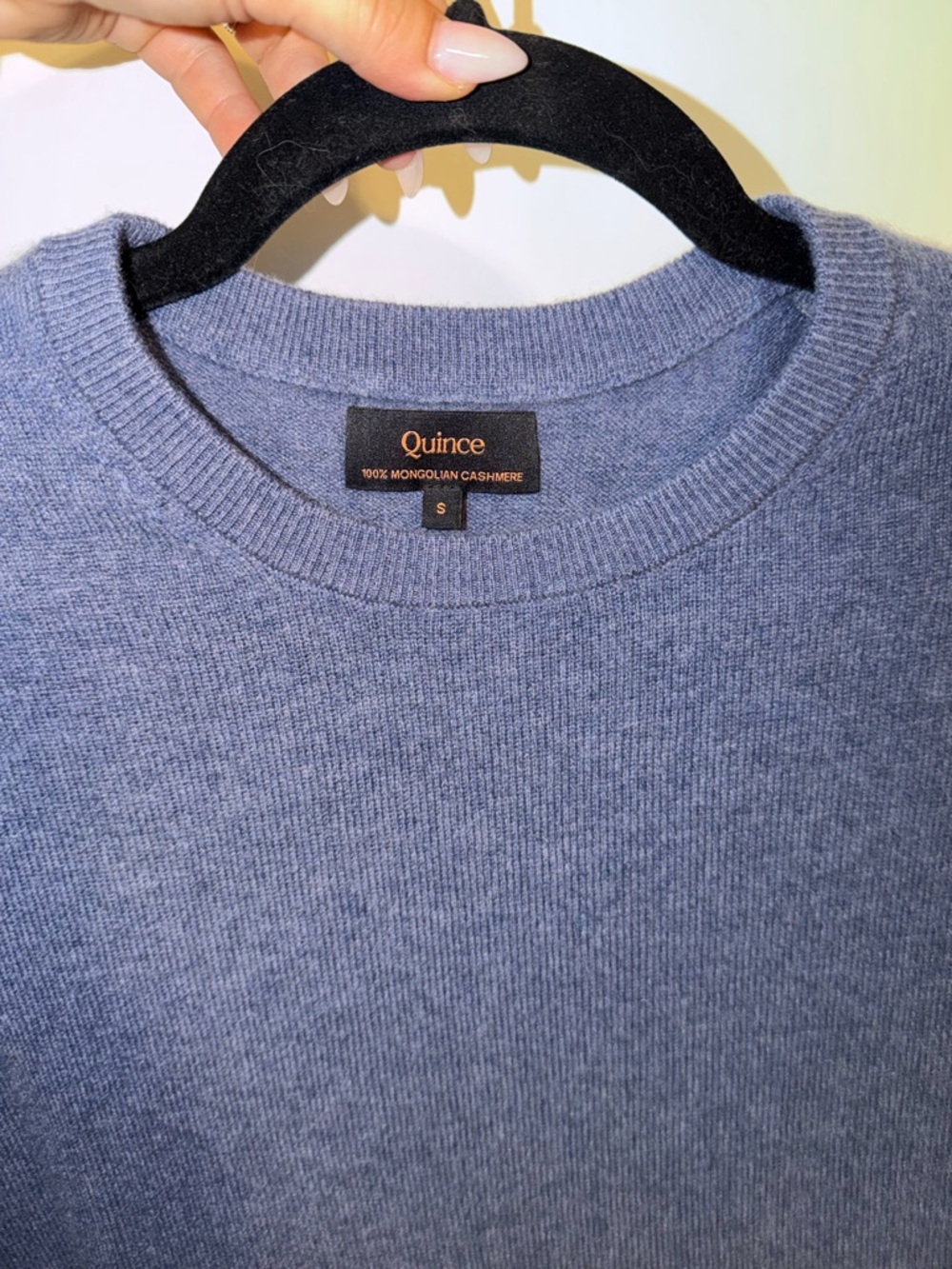Quince Cashmere Crewneck Sweater - Light Blue, size Small